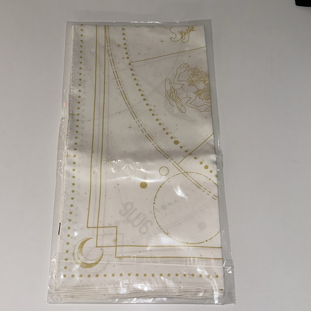 Awe Inspired ivory gold silk twill zodiac square scarf headwrap belt bag wrap - Picture 6 of 6